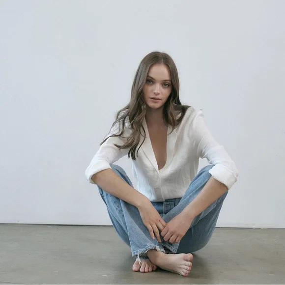 Vincent James Hutton Button Front Linen Shirt - Picture 2 of 9